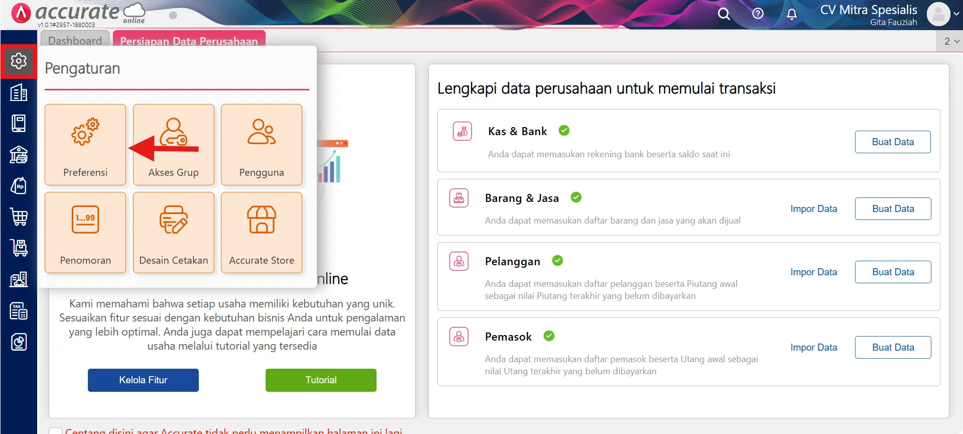 cara melengkapi informasi perusahaan